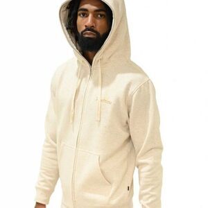Doctrine 'Core Dagger Facial' Zip Up Hoodie Heather Oatmeal Men's Size S NWT